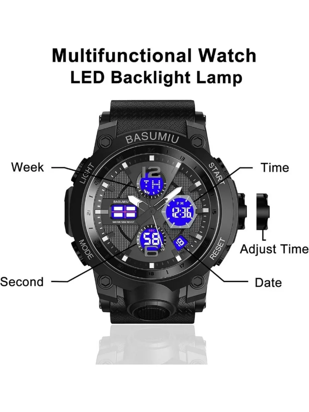 Waterproof Military Digital Sports Watch for Men - Durable, Stylish & Functional